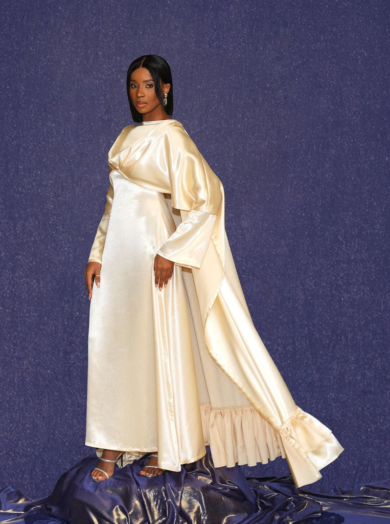 Mona Dress Cape in ivory