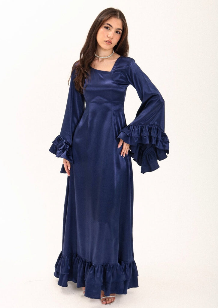 Aya dress in dark blue